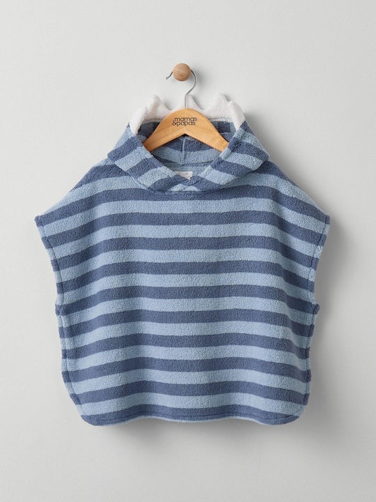Mamas & Papas Hooded Baby Poncho Blue