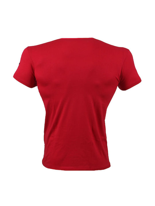 Rotes T-Shirt mit schwarzem Logo 21080 (TAPOUT) Rot