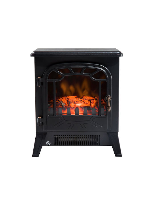 HomCom Reglabil De podea Șemineu electric 900W 36x25.5cm Negru