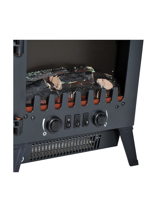 HomCom Reglabil De podea Șemineu electric 900W 36x25.5cm Negru