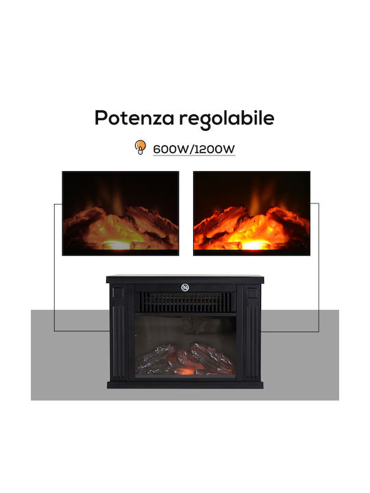 HomCom Επιδαπέδιο Ηλεκτρικό Τζάκι 600W 34x17cm