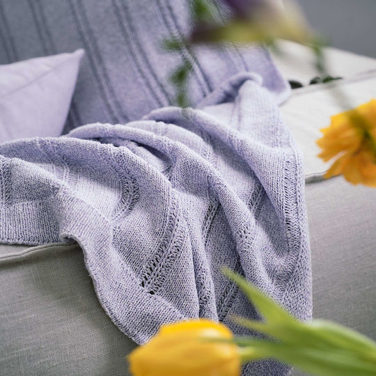 Gofis Home Cerelia 380 Ριχτάρι Πολυθρόνας Πλεκτό 135x170εκ. 19 Lilac 2007380190237
