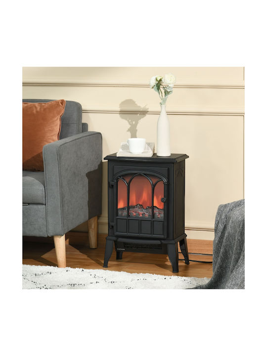 HomCom Floor Electric Fireplace 2000W 39x56.5cm Black