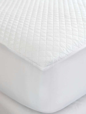 Palamaiki Single Quilted Mattress Cover Fitted Comfort White White 90x200+35cm