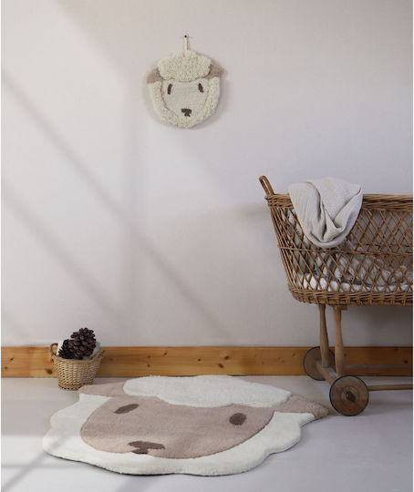 Nattiot Lolho Παιδικό Χαλί Μάλλινο Μπεζ 85x95cm Nattiot Lolho Παιδικό Χαλί Μάλλινο Μπεζ 85x95cm