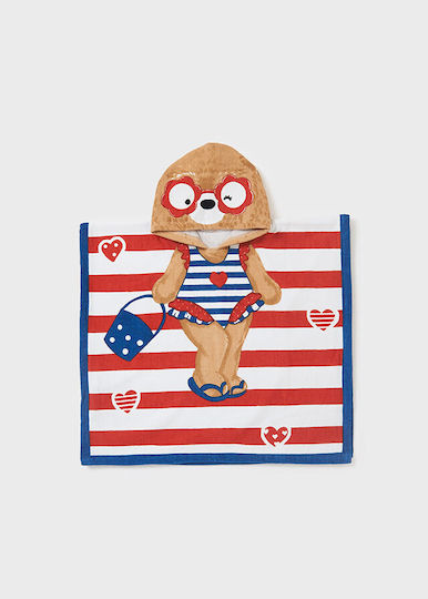 Mayoral Baby-Badetuch mit Kapuzen Rot 55x60cm