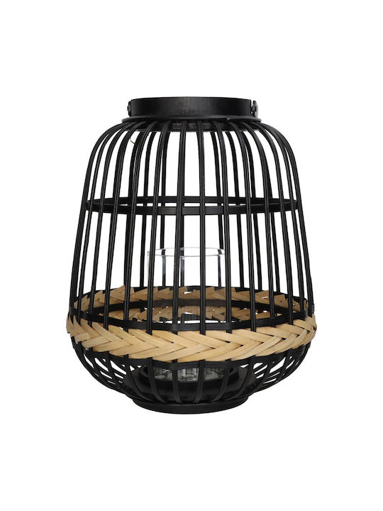 ArteLibre Laterne Bamboo Bodenmontage Schwarz 29.5x29.5x34.5cm 1Stück