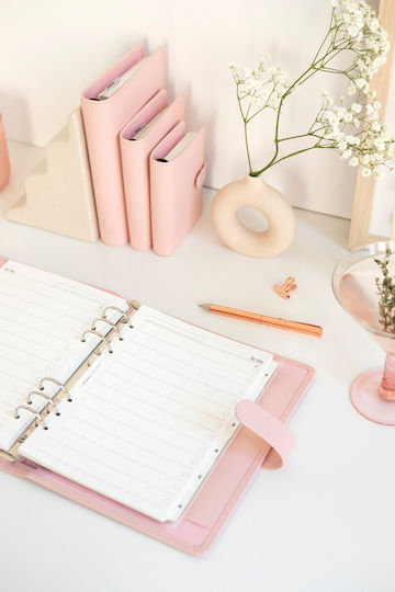 Filofax Ημερήσιο Organizer Filofax Saffiano A5 Ροζ Blush