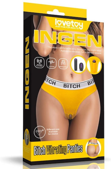 Lovetoy Ingen Bitch Vibrating Panties Vibrator Bullet with Remote Control XL / 2XL 7.6cm Black