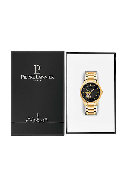 Pierre Lannier Ανδρικό Ρολόι 42.5mm Αυτόματο με Χρυσό Μεταλλικό Μπρασελέ