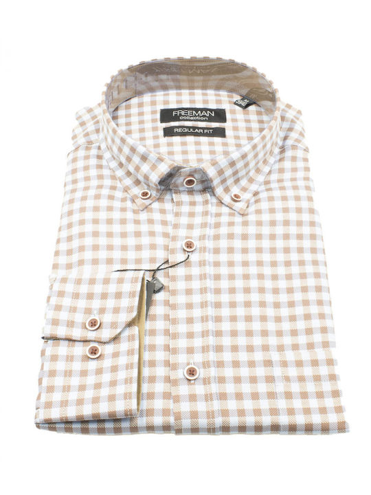 FREEMAN MEN'S SHIRT B/M PLAID BRICK PALMER-4 BROWN