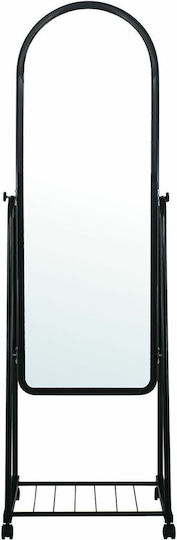 Woodwell Rolland Arched Floor Mirror With Black Metal Frame 160x43cm