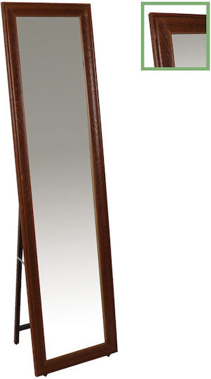 Woodwell Mirror Καθρέπτης με Καφέ Ξύλινο Πλαίσιο 148x40cm