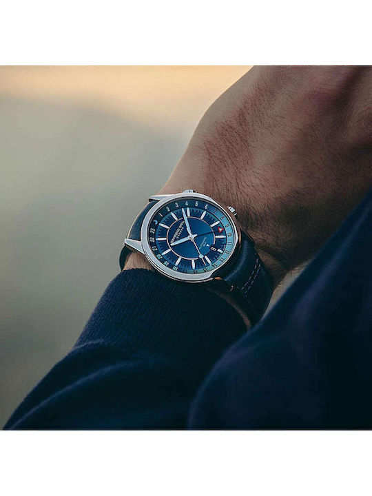 Raymond Weil Ανδρικό Ρολόι 40.5mm Αυτόματο με Μπλε Δερμάτινο Λουράκι