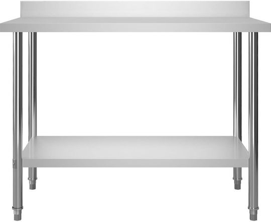 vidaXL Ανοξείδωτο Τραπέζι Μ120xΒ60xΥ120cm