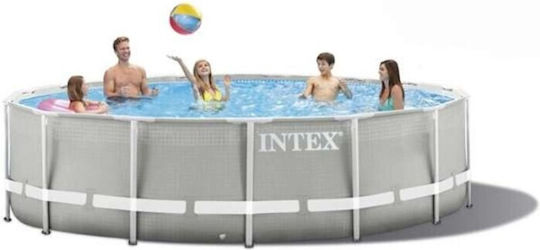 Intex Intex Prism Metallrahmen Rundes Schwimmbecken PVC 4485l mit Metallic-Rahmen 305x76cm Blau