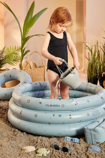 Filibabba Little Sailor Children's Round Swimming Pool 43lt Inflatable 80x26cm Blue