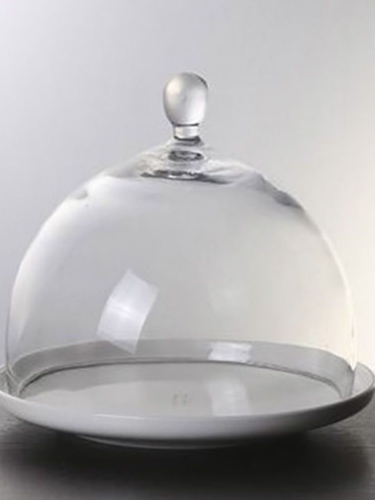 Iliadis Transparent Glass Cake Stand with Lid 26x26x22cm