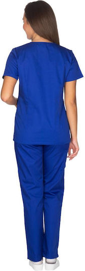 Alezi Women's Blue Pants & Blouse Set Cotton and Polyester