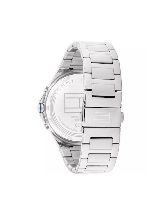 Tommy Hilfiger Uhr Chronograph Batterie mit Silber Metallarmband