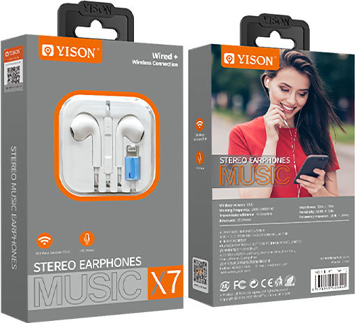 Celebrat X7 Earbuds Handsfree με Βύσμα Lightning Λευκό