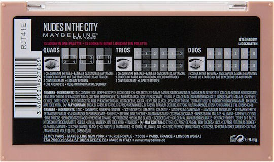Maybelline Nudes In The City Παλέτα με Σκιές Ματιών σε Στερεή Μορφή 9.6gr