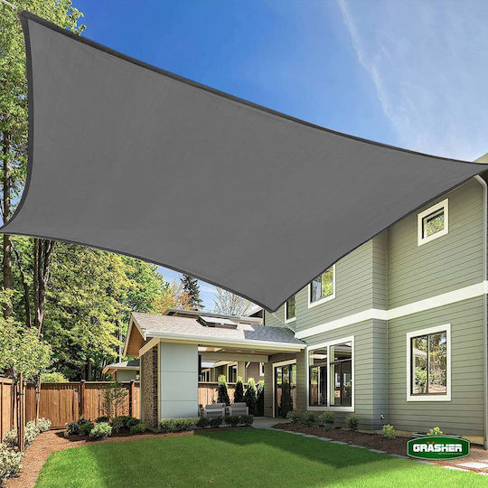 Grasher Ε220 Platz Sonnensegel Gray Mit Hoop 5x5m 180gr/m²