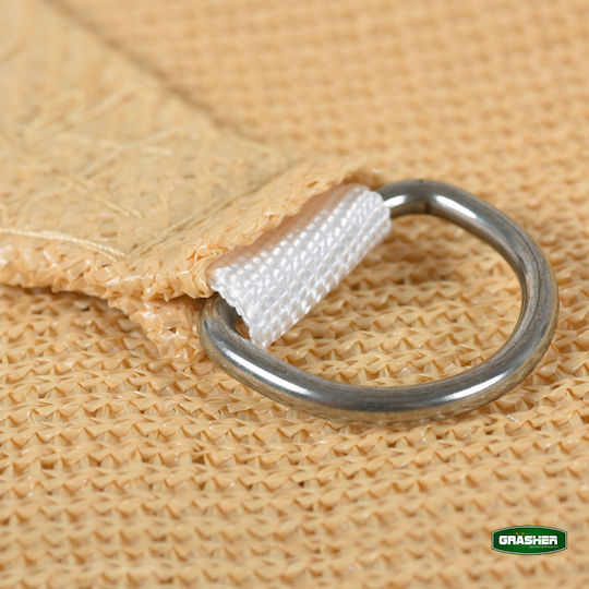 Grasher Ε220 Rectangular Shade Sail Beige With Hoop 3x4m 180gr/m²
