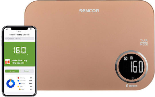 Sencor Digital Kitchen Scale Up To 5kg Gold