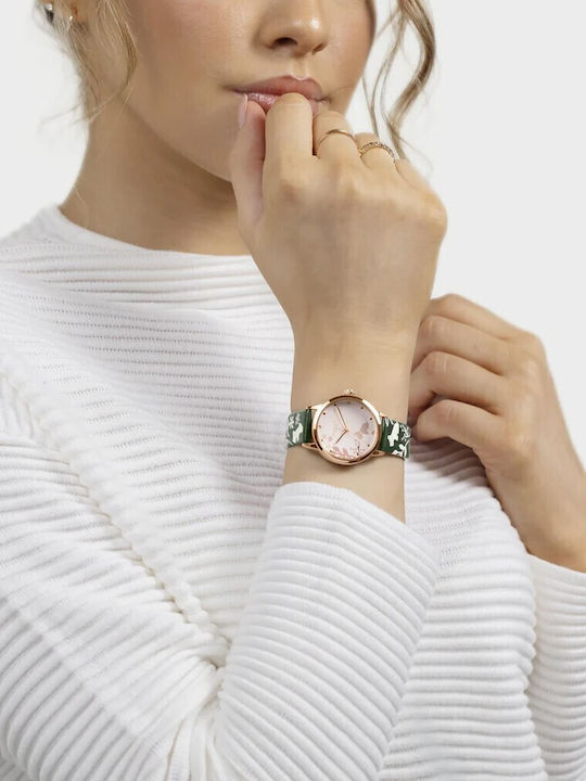 Radley Γυναικείο Ρολόι 31mm Μπαταρίας με Πράσινο Δερμάτινο Λουράκι