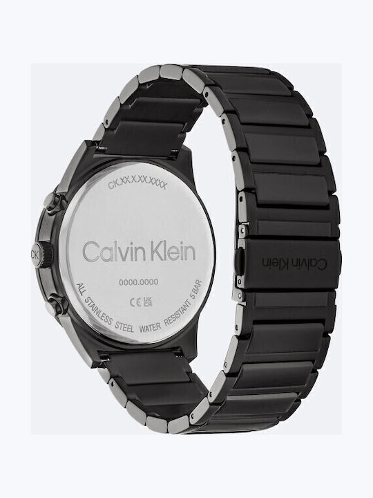 Calvin Klein Impressive Herrenuhr 44mm Chronograph Batterie mit Schwarz Metallarmband