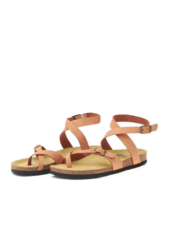 Leather Women's Flat Sandals Anatomic with Strap Aragosta