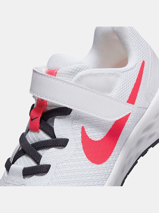 Revolution Revolution 6 Kids Sports Shoes Running with Hoop & Loop Closure White / Sea Coral / Gridiron / Laser Orange