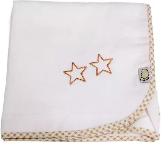 Figlio Bino Cotton Swaddle Wrap White 88x90cm.