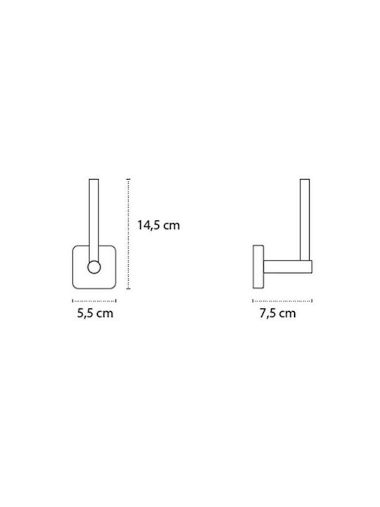 Karag Quattro De perete Suport de hârtie Inox Nero