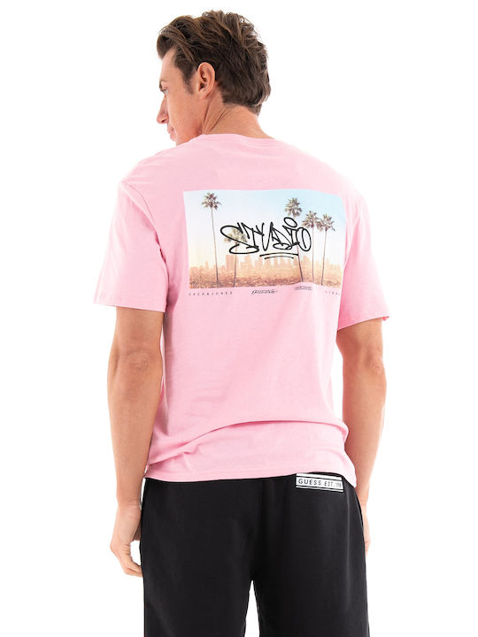 Jack & Jones Men's Short Sleeve T-shirt Light Pink