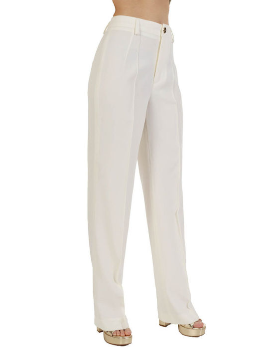 LIU-JO PANTS LOGO METALLIC IVORY