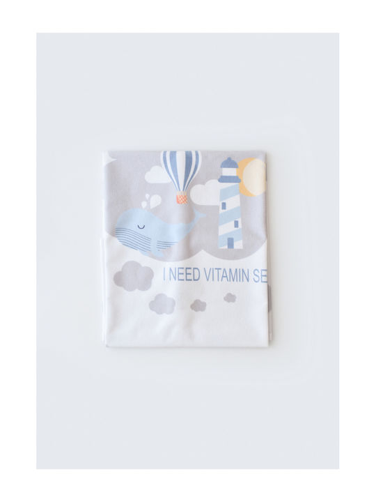 Bi Baby Ocean Family Waterproof Changing Pad White 50x75cm.
