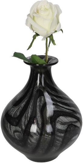 ArteLibre Glass Vase Kal Black H18.5xW23.5cm