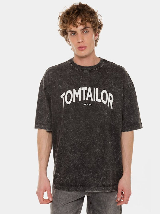 Tom Tailor Ανδρικό T-shirt Μαύρο με Λογότυπο