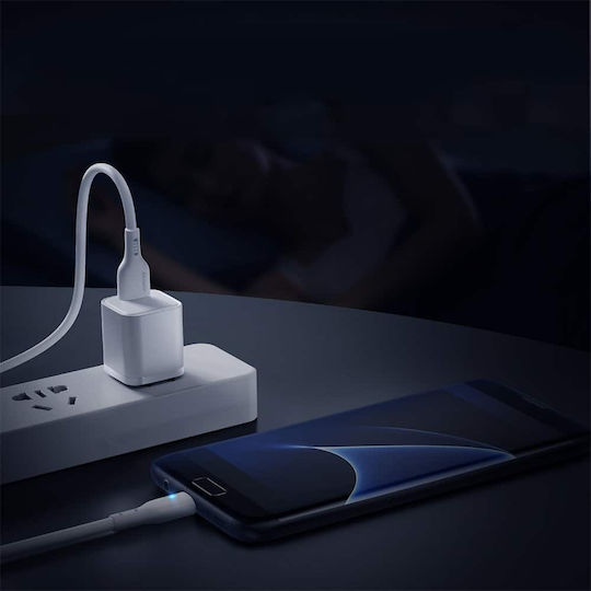 Joyroom S-UM018A13W2 Braided USB 2.0 to micro USB Cable Λευκό 2m