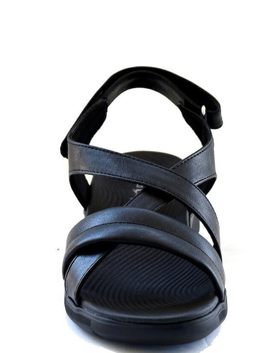 Medies Damen Flache Sandalen Anatomisch in Schwarz Farbe