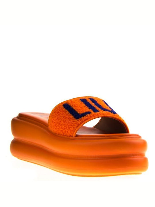 Liu Jo Frauen Flip Flops mit Plattform in Orange Farbe