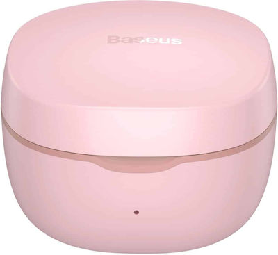 Baseus WM01 BT 5.3 In-ear Bluetooth Handsfree Ακουστικά με Θήκη Φόρτισης Ροζ