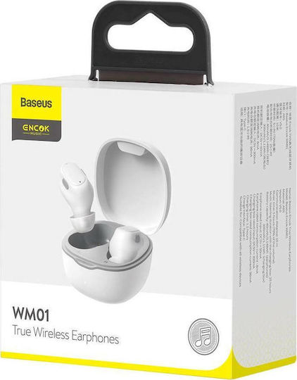 Baseus WM01 BT 5.3 In-ear Bluetooth Handsfree Earphones with Charging Case White