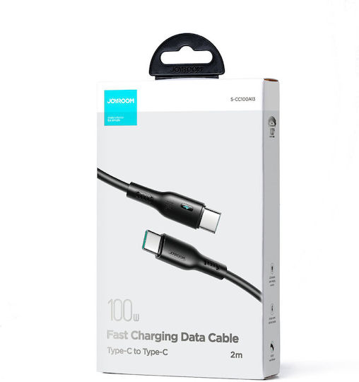 Joyroom S-CC100A13 USB 2.0 Cable USB-C male - USB-C 100W PD Μαύρο 2m