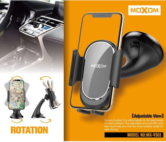 Moxom Βάση Κινητού Αυτοκινήτου Suction Cup Phone Holder με Ρυθμιζόμενα Άγκιστρα