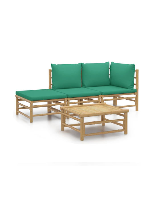 Garden & Outdoor Furniture Sets Living Room Set Pieces Green with Pillows