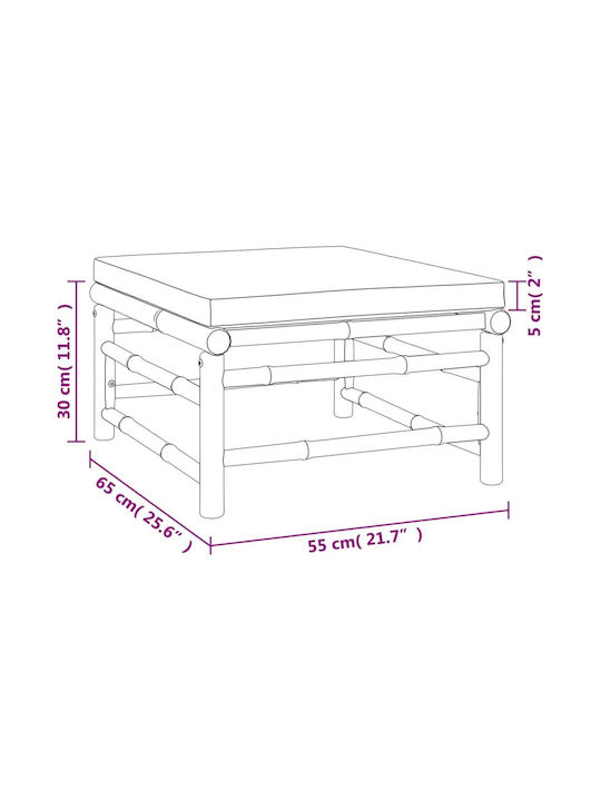 Set Cameră De Zi Exterior 6 Piese Natural Cu Perne
