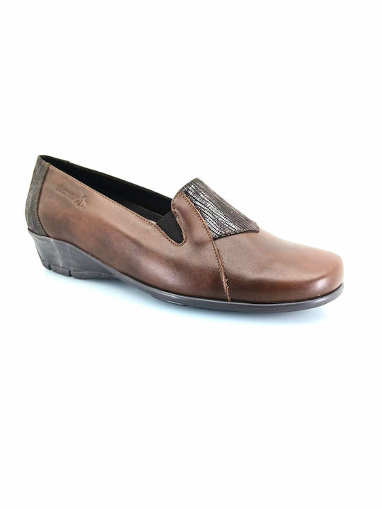 Boxer Leather Women's Moccasins in Brown Color